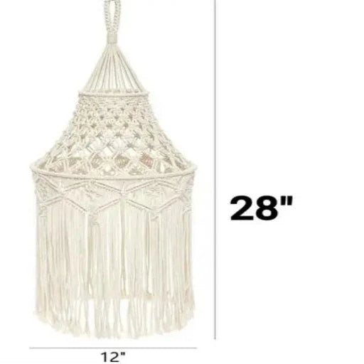 Beautiful Macrame Hanging Lampshade 28 inches - Leechoo
